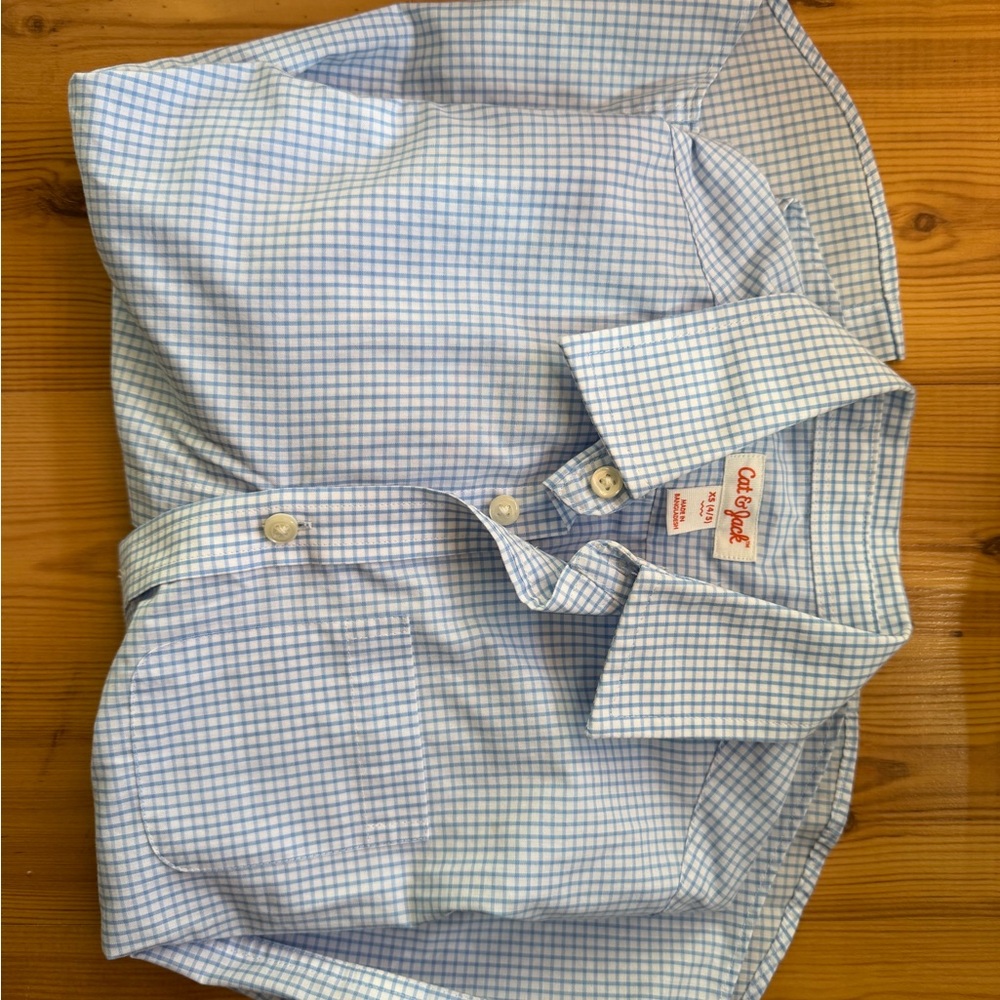 Cat & Jack Blue Checkered Casual Shirt